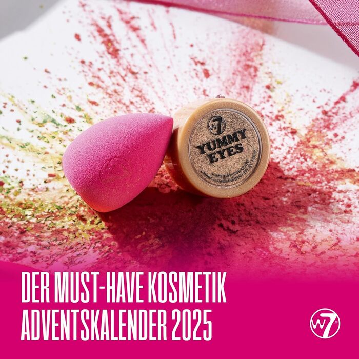 Різдвяний календар W7 Beauty Blast 2025 24 індивідуально упаковані косметичні сюрпризи на Різдво ідеї подарунків без жорстокості до тварин