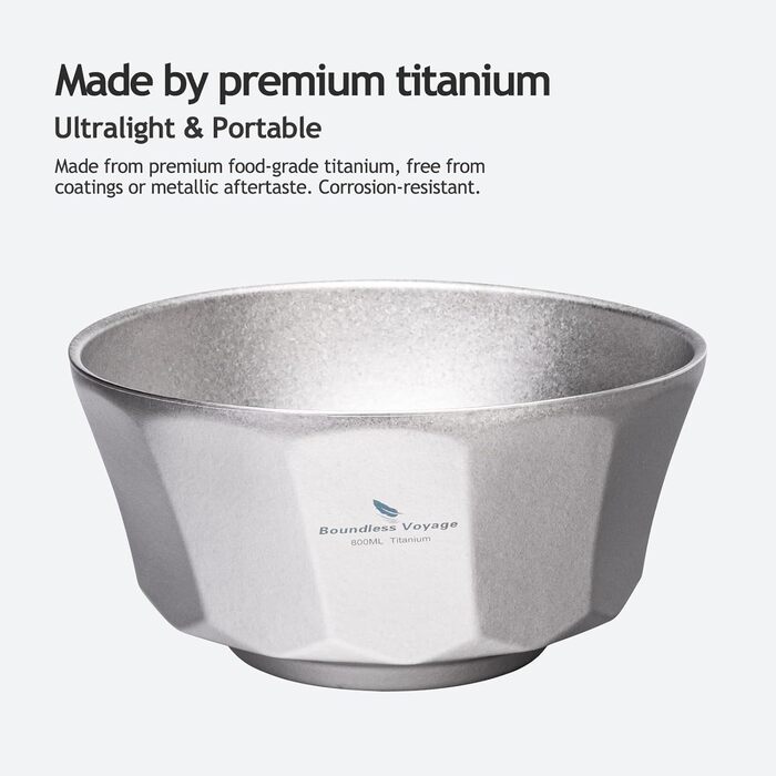 Титанова кемпінгова чаша iBasingo 800 мл, легка, з подвійними стінками, для походів на свіжому повітрі, стійка до опіків, іржі, портативна, для походів, подорожей, дому (срібляста) Ti1175T 800 мл срібляста Ti1175t
