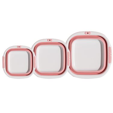 Складаний умивальник - Миска Портативна ванна для миття обличчя, одягу, ніг, замочування, кемпінгу, прання, рожева