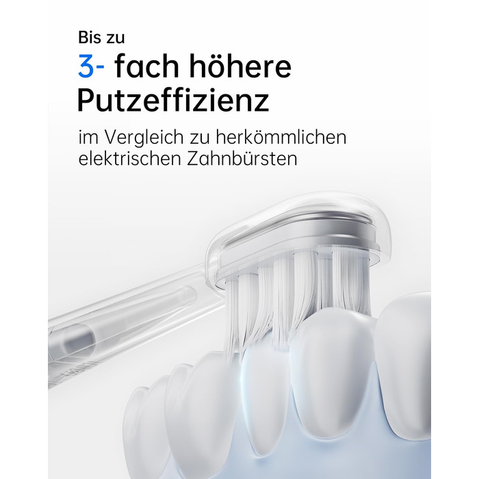 Електрична зубна щітка Laifen Wave, електрична звукова зубна щітка з коливанням і вібрацією для дорослих з 3 насадками для щітки, водонепроникна магнітна акумуляторна дорожня зубна щітка IPX7 (алюміній)