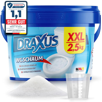 Піна для туалету DRAXUS в упаковці XXL (2,5 кг), надзвичайно сильна, засіб для чищення унітазу потужно видаляє вапняний наліт і накип сечі, надає блиск і свіжий аромат