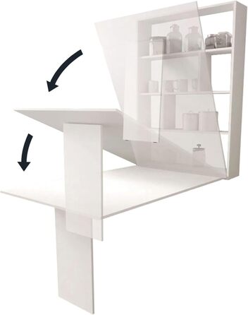 Настінний стіл Mirjan24 Albi, настінний розкладний стіл з 2 полицями, V-подібний стіл, обідній стіл, ідеально підходить для їдальні, кухні, розкладний стіл, барний стіл (Кашемір)