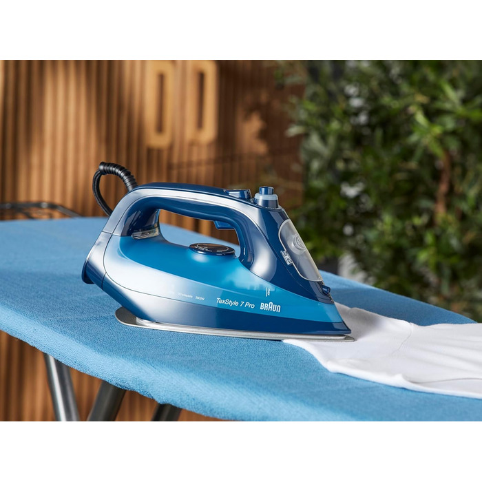 Парова праска Braun TexStyle 7 Pro SI 7160 BL - праска з підошвою Freeglide 3D, вертикальна подача пари, 3000 Вт, синя