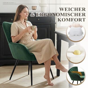 Крісло для вітальні COLAMY, оксамитове м&39яке крісло-реклайнер з високою спинкою, м&39яке комфортне крісло з дизайном відкидної спинки, крісло для відпочинку з дерев&39яними ніжками для вітальні, куточок для читання, зелений зелений 1