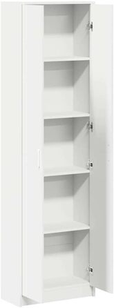 Шафа з полицями, біла, 55 x 25 x 189 см, інженерна деревина, шафа для спальні, сучасне сховище, дерев&39яна коробка з дверцятами, для кращої організації одягу