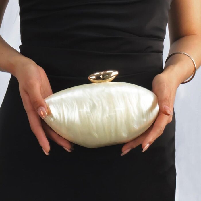 Акриловий клатч у формі мушлі, модна вечірня сумочка з металевого акрилу, блискучі гаманці та сумочки у формі яйця для жінок, весільні вечірки