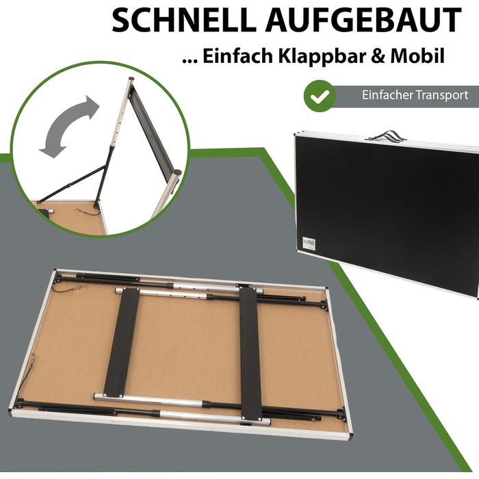 ТРУЦГОЛЬМ Комплект із 3 багатофункціональних розсувних столів, 100x60 см, загальна вантажопідйомність 90 кг, підходить для обклеювання шпалерами, блошиних ринків, кемпінгу, складний, журнальний столик та гриль регульована висота, включаючи з&39єднувачі