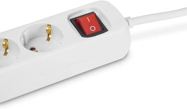 Триконтактний подовжувач Hama (кілька розеток із вимикачем Save Energy для економії електроенергії, розетки повернуті на 45 градусів, кабель 1,4 м, перевірено GS, кілька штекерів для домашнього офісу) білий