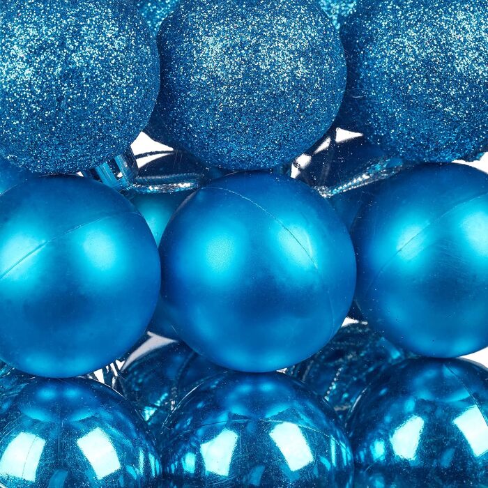 Різдвяні кульки набір із 100 шт петрольово-сині Relaxdays