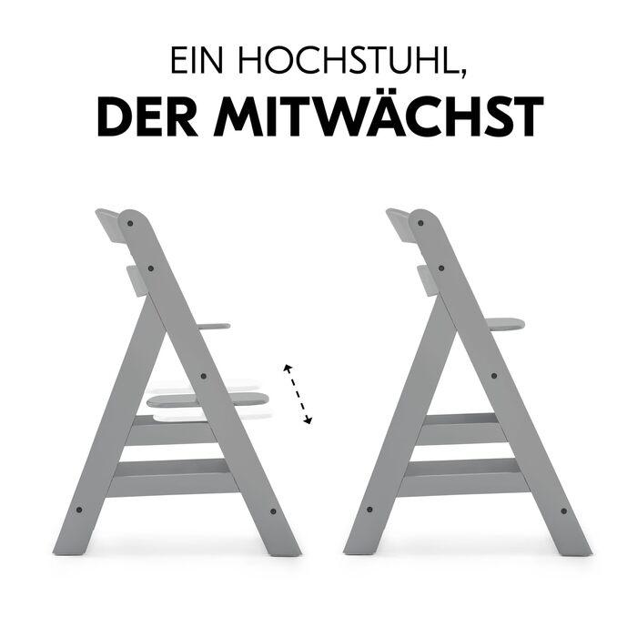Стільчик для годування hauck Alpha для дітей від 6 місяців до 90 кг, вкл. поперечину безпеки, 5-точкові ремені безпеки та паховий