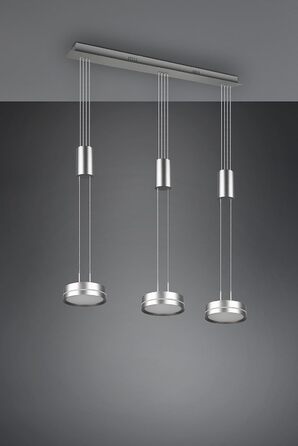 Світлодіодний торшер Trio Lights Franklin 426510208, Метал в т.ч. 35 Вт LED, Зміна кольору, Диммер (нікель-матовий, підвісний 3-полум'яний)