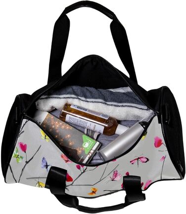 Спортивна сумка, маленька дорожня сумка, сумка для шопінгу та йоги, квітково-метеликовий принт, сумка для фітнесу на відкритому повітрі, ручна поклажа