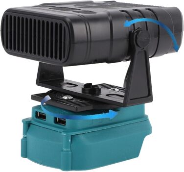 Портативний кімнатний обігрівач Fafeicy, електричний обігрівач з 2 режимами температури від 55 до 85 C та двома USB-портами для BL1850, BL1840, BL1830, BL1820, BL1430 Ion-