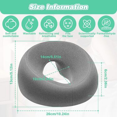 Масажна подушка з отвором для голови, масажний підголівник для ліжка, масажна подушка-колиска для обличчя, U-подібна подушка для обличчя з піни з пам&39яттю форми, подушка з повітропроникним отвором для столів, спа-салонів, салонів, масажних ліжок