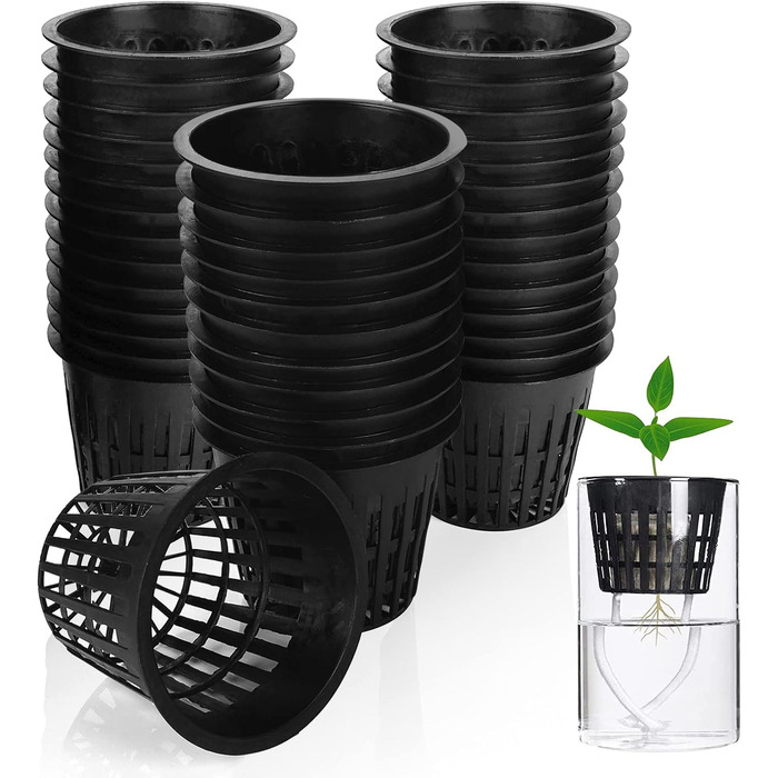 Сітчастий горщик для гідропоніки, сітчастий горщик для рослин 8 см, сітчастий горщик для гідропоніки, пластиковий сітчастий горщик для гідропоніки, кошик для водної культури, сітчастий горщик для садових рослин балконний горщик, 80 шт.