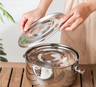 Контейнери з нержавіючої сталі з кришками, 3 шт., ланч-бокс з нержавіючої сталі 304, герметичний металевий контейнер, ідеально підходить для походів, обідів, залишків їжі, супів, салатів