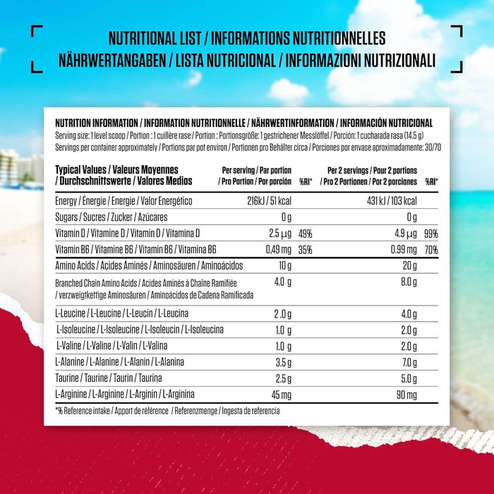 Добавка BSN Nutrition Amino X з вітаміном D, вітаміном B6 та амінокислотами, зі смаком фруктового пуншу, 70 порцій, 1 кг