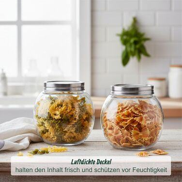 Банка для цукерок Relaxdays, набір з 2 шт. , 2 літри, банки для зберігання солодощів, батончик, кришка з нержавіючої сталі, прозора/срібляста