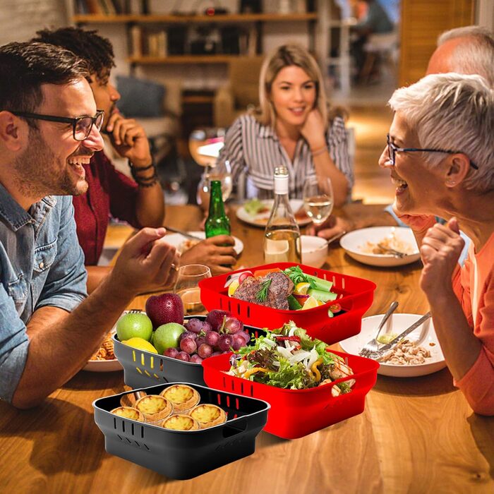 Силіконова форма 22 см для фритюрниці, аксесуари для фритюрниці 4 шт. Силіконова форма для випічки COSORI 5.5 л, Russell Hobbs 4L, Cecotec 6L, силіконова форма, силіконова вставка Аксесуари для фритюрниці Аксесуари для фритюрниці