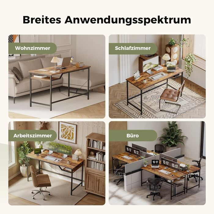 Комп&39ютерний стіл Mericonia 120 см, ігровий стіл для невеликих приміщень, сучасний стіл у мінімалістичному стилі для домашнього офісу, столи для студентів, коричневий 120x60 базовий коричневий