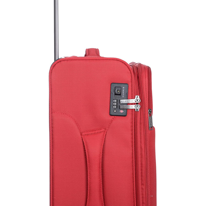 Валіза Stratic Light Soft Shell, на візках, ручна поклажа, замок TSA, 4 колеса, розширювана, червона