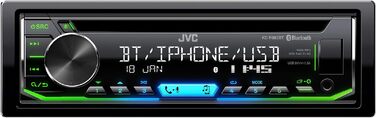 Автомобільна радіостанція JVC KD-T702BT CD з Bluetooth гучного зв'язку (високопродуктивний тюнер, звуковий процесор, USB, Android і Spotify Control, 4x50 Вт, червоний/чорний) (USB/BT/багатобарвний, одинарний)