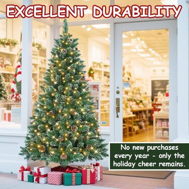 Різдвяна ялинка з вогнями 210 см зелена Eldzenith