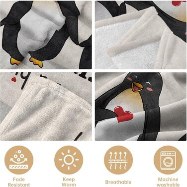 Подарунок на День святого Валентина для нього/неї, подарунки &quotЯ тебе кохаю&quot для жінок та чоловіків, персоналізована ковдра з пінгвіном, для партнера, подарунок на річницю для нього/неї, подарунок на День святого Валентина 157x132 см