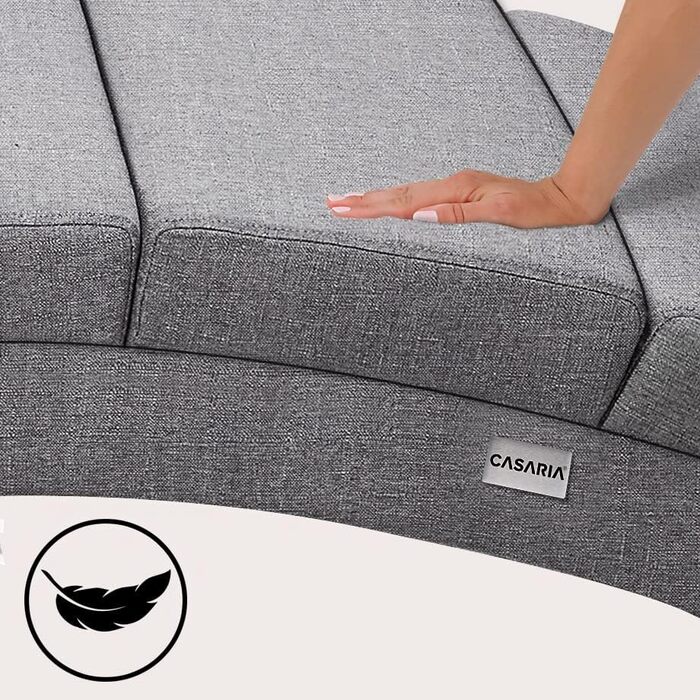 Шезлонг Casaria XXL з функцією масажу та підігріву, 186x89x55 см, ергономічний, тканинна оббивка, вантажопідйомність 180 кг, шезлонг для приміщень, крісло для відпочинку, сірий