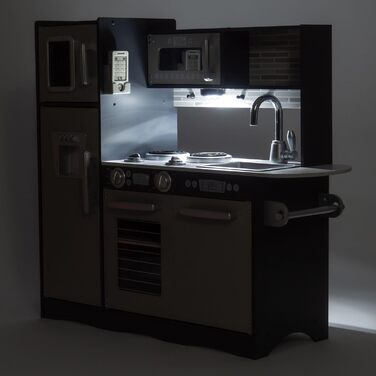 Дитяча іграшкова кухня зі світлодіодним спалахом, дерев'яна дитяча іграшка, рольові кухонні аксесуари, включаючи рольову кухню для