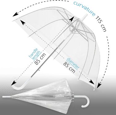 Прозора парасолька GadHome Велика прозора парасолька 85 см, купольні парасольки для жінок, весільна парасолька Легка парасолька, а