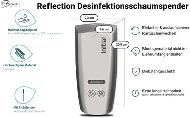 Дозатор дезінфікуючої піни Reflection KOMPAKT MANUELL, преміум-дизайн, матова нержавіюча сталь, Rentokil INITIAL