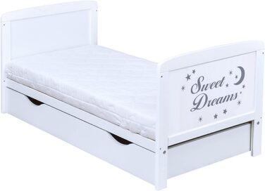 Комплект дитячого ліжка Generic Baby Deluxe 70x140, що трансформується в дитяче ліжко White Sweet Dreams, матрац (з шухлядою), 144Д x 76Ш x 87В см