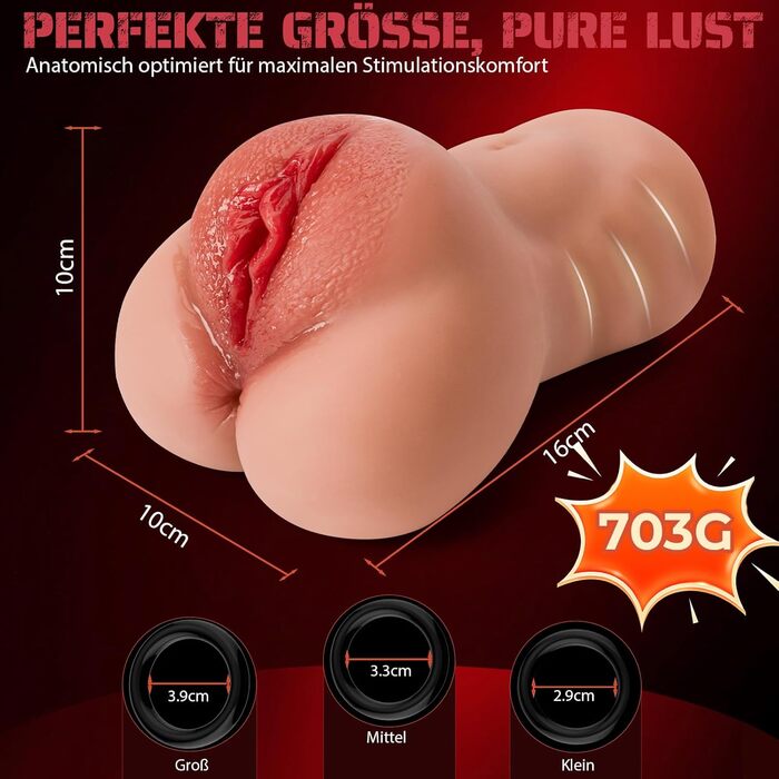 Реалістичний мастурбатор 2-в-1 з 3 кільцями для пеніса, велика силіконова кишенькова кицька, 5D кліторальна анальна вагіна двоканальна кишенькова кицька, еротична секс-іграшка для чоловіків, сольна секс-іграшка