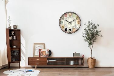 Вінтажний декоративний настінний годинник з великими арабськими цифрами, вінтажний класичний настінний годинник, настінний годинни