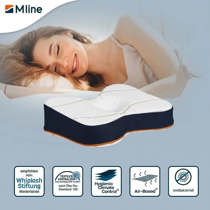 Спортивна подушка Подушка для голови - Підтримка шиї, оптимальна вентиляція - Біла - 50 x 35 см