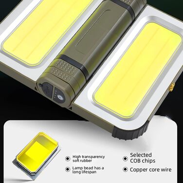 Складаний світлодіодний ліхтарик для кемпінгу магнітний Ліхтарик з ABS-пластику на сонячній енергії для відключення електроенергії, нічного використання, риболовлі, прогулянок, роботи, активного відпочинку, походів, скелелазіння