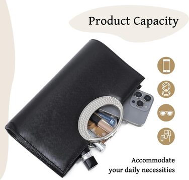 Чорне клатч-зімкнення зі знімним ланцюжком. Елегантна жіноча сумочка для вечірок, весіль, вечер та повсякденного використання.