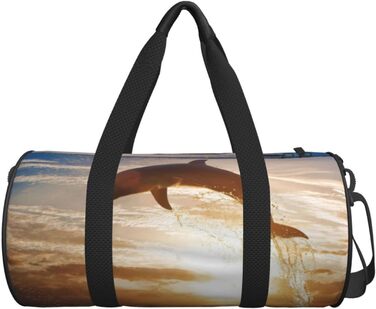 Дорожня сумка-циліндр з кумедним дизайном дельфіна, спортивна сумка для чоловіків та жінок, сумка для пляжу, спортивна сумка