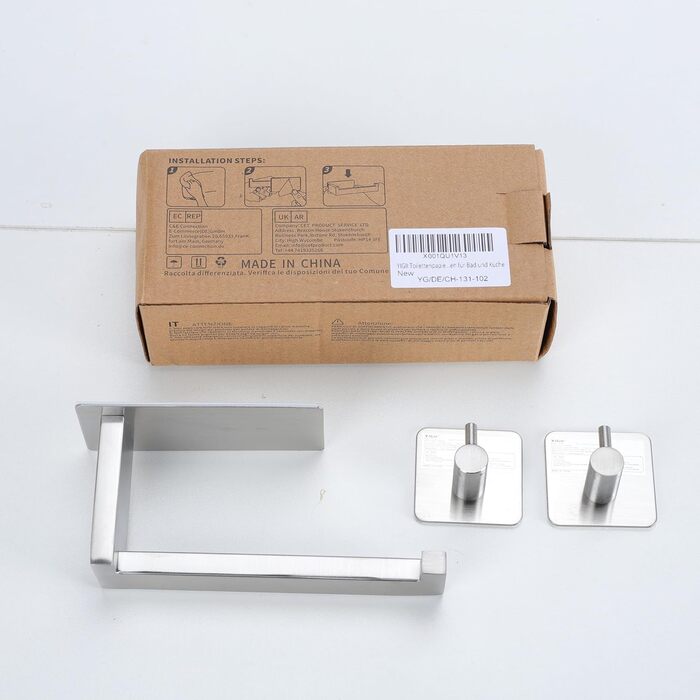 Тримач для туалетного рушника Без свердління Тримач для туалетного рушника з матової нержавіючої сталі Тримач для туалетного рушни