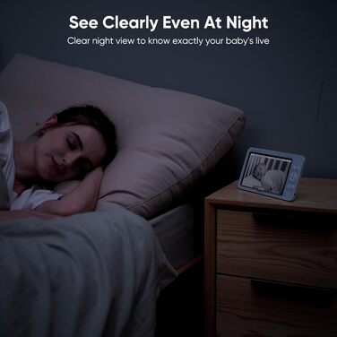 Дюймовий монітор для дитини з 2 камерами, 720p відео, радіоняня hone WLAN, батарея 6000 мАг 23 години, нічне бачення, функція двос