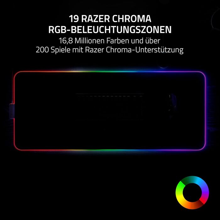 Гібридний ігровий килимок для миші з Razer Chroma RGB (гібридний килимок для миші, 19 зон підсвічування RGB, формат XL, нековзна н