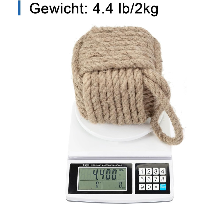 Декоративний морський обмежувач дверей ручної роботи з ручкою, джутовий обтяжений внутрішній обмежувач дверей матроський вузол для