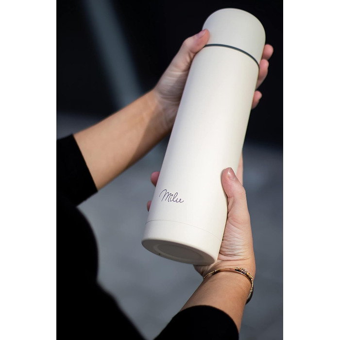 Термос Milu, ізольована пляшка, 1 л, 750 мл, 500 мл - ізольована пляшка для пиття з нержавіючої сталі, 100 герметична, з подвійною стінкою (Buttercream, 1000 мл) 1000 мл Buttercream