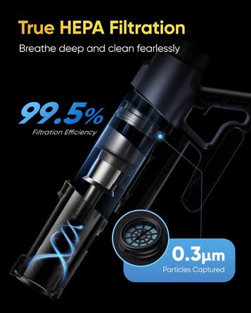 Акумуляторний пилосос Vexilar V12 50 хв роботи, 50кПа, 450Вт, бездротовий, з антизаплутувальною щіткою та зеленим підсвічуванням, безщітковий двигун для твердих підлог, килимів та шерсті тварин