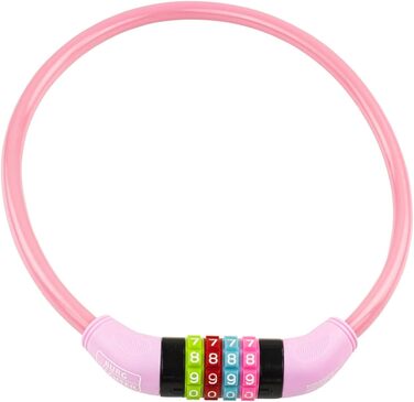 Велосипедний замок Burg-Wchter з кодовим замком, спіральний, тросовий, кабельний, 65 см завдовжки, діаметр 10 мм, рожевий