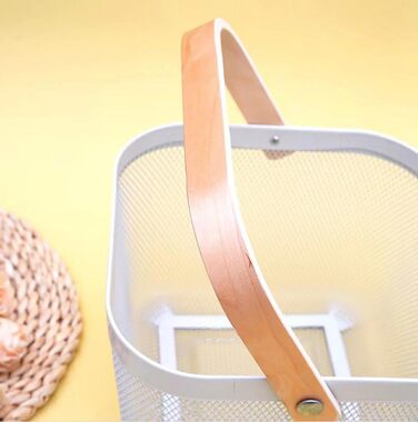 Дротяний кошик з ручкою, кошик для перенесення в стилі лофт, кошики для садового врожаю, квадратний кошик для зберігання, для ванної кімнати, кухні, пікніка, 2 предмети, 18 x 24,5 x 24,5 см (чорний)