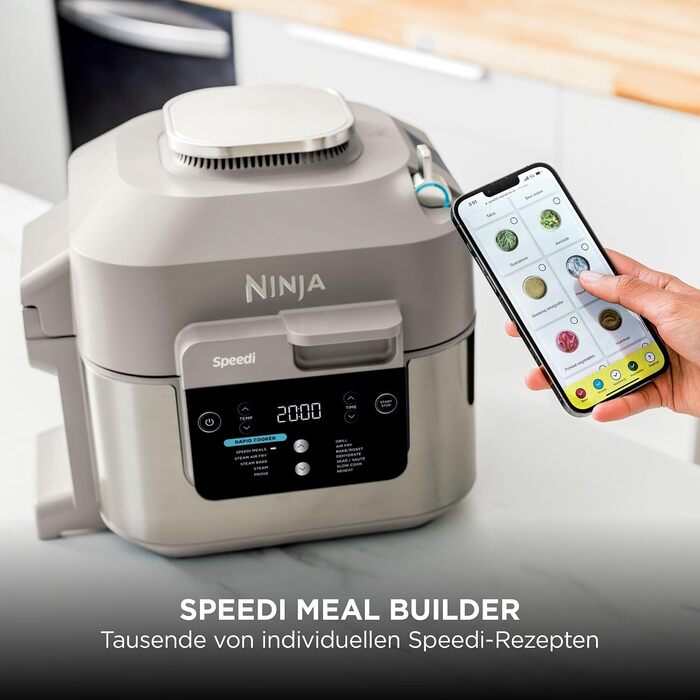 Мультикукер та аерофритюрниця Ninja Speedi 12-в-1, 5,7 л, Stone Gold