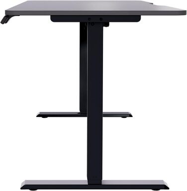 Ігровий стіл початкового рівня Електрично регульований по висоті ігровий стіл та стіл для ПК Ергономічний ігровий стіл для геймерів Чорний, 140 x 70 см - Ігровий стіл чорного кольору 140 x 70 см