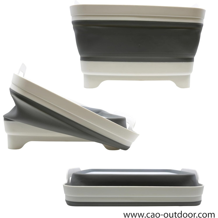 Висувна миска Cao 9 літрів для дорослих унісекс сіро-біла 30,5 x 30 см - В 20 см (розкрита) - В 7 см (складена)